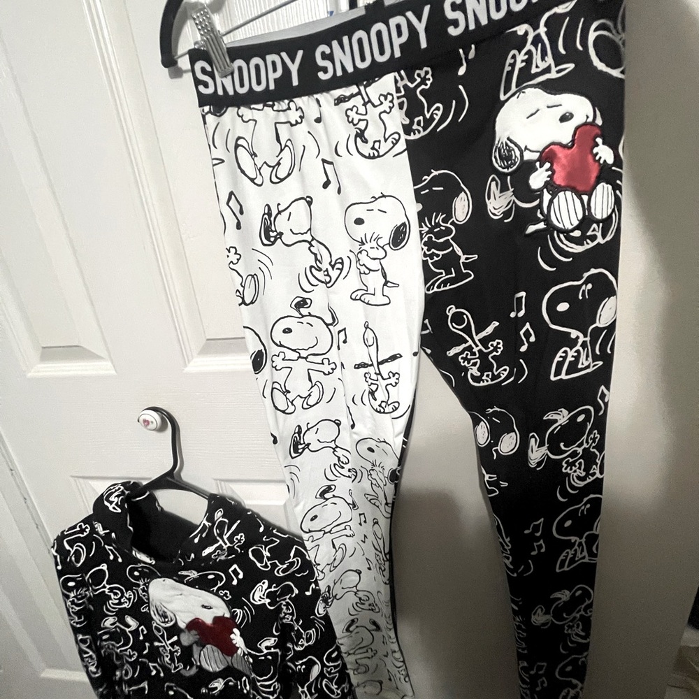 Two piece set. Snoopy hoody and matching leggings.